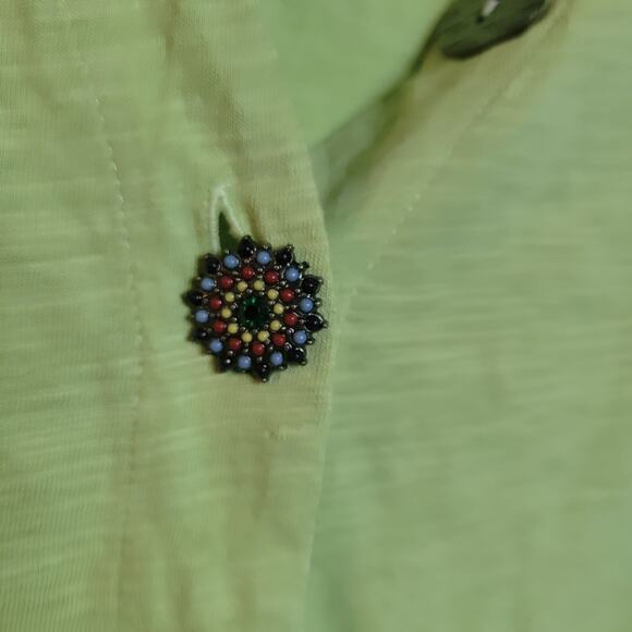 Soft Surroundings Light Green Unique Button Boho Cardigan Sweater Size Small - Picture 5 of 11